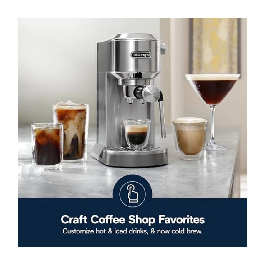 De'Longhi Dedica Duo Compact Cold Brew & Espresso Machine, Stainless Steel