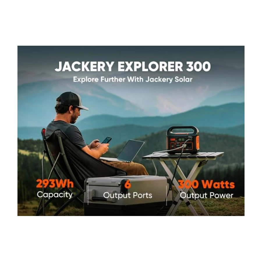 Jackery Portable Power Station Explorer 300, 292Wh Backup LiFePO4 Battery, Solar Generator for Outdoors Camping Travel Hunting Blackout (Solar Panel Optional)