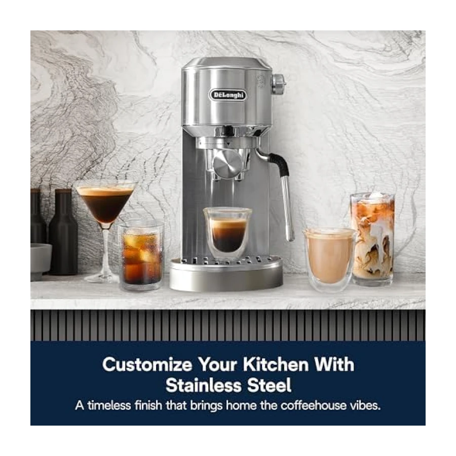 De'Longhi Dedica Duo Compact Cold Brew & Espresso Machine, Stainless Steel