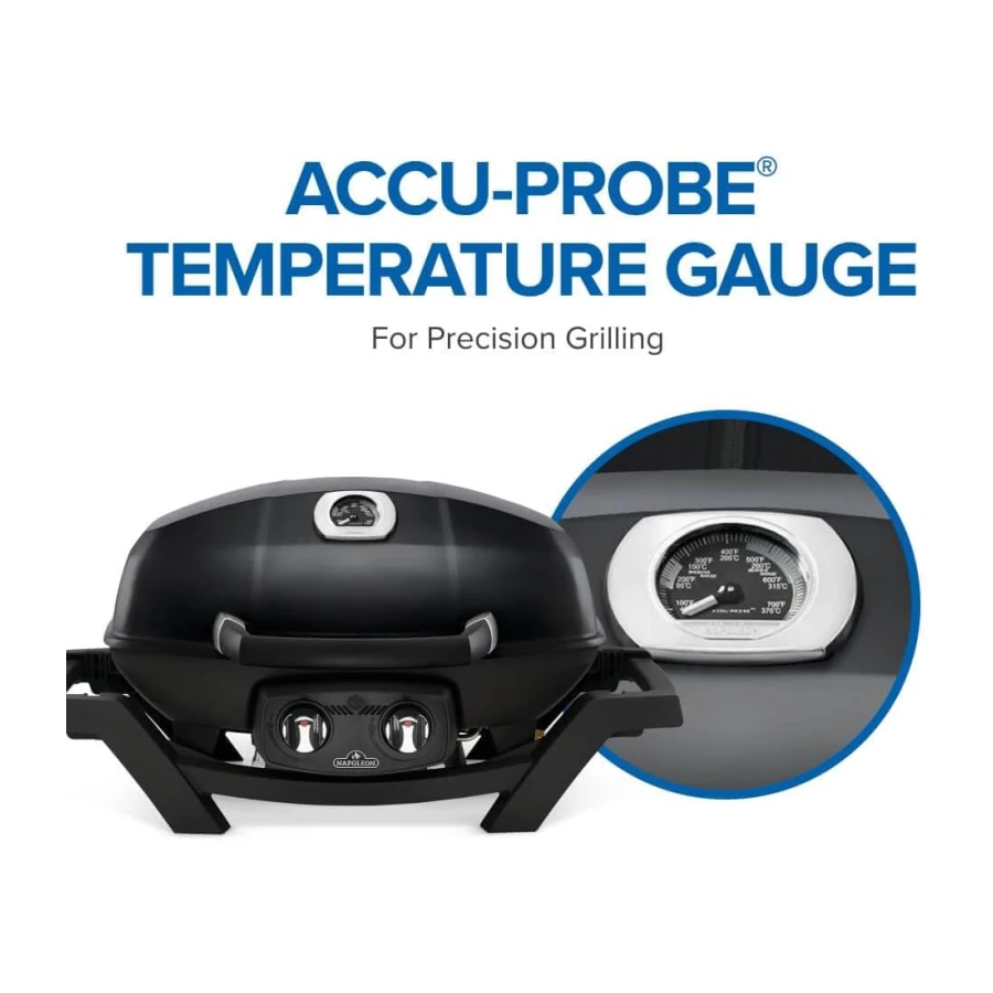 Napoleon TravelQ Portable Propane Gas BBQ - PRO285-BK - Professional Portable Grill Use for Tailgating, Camping, and Small Outdoor Spaces, Black