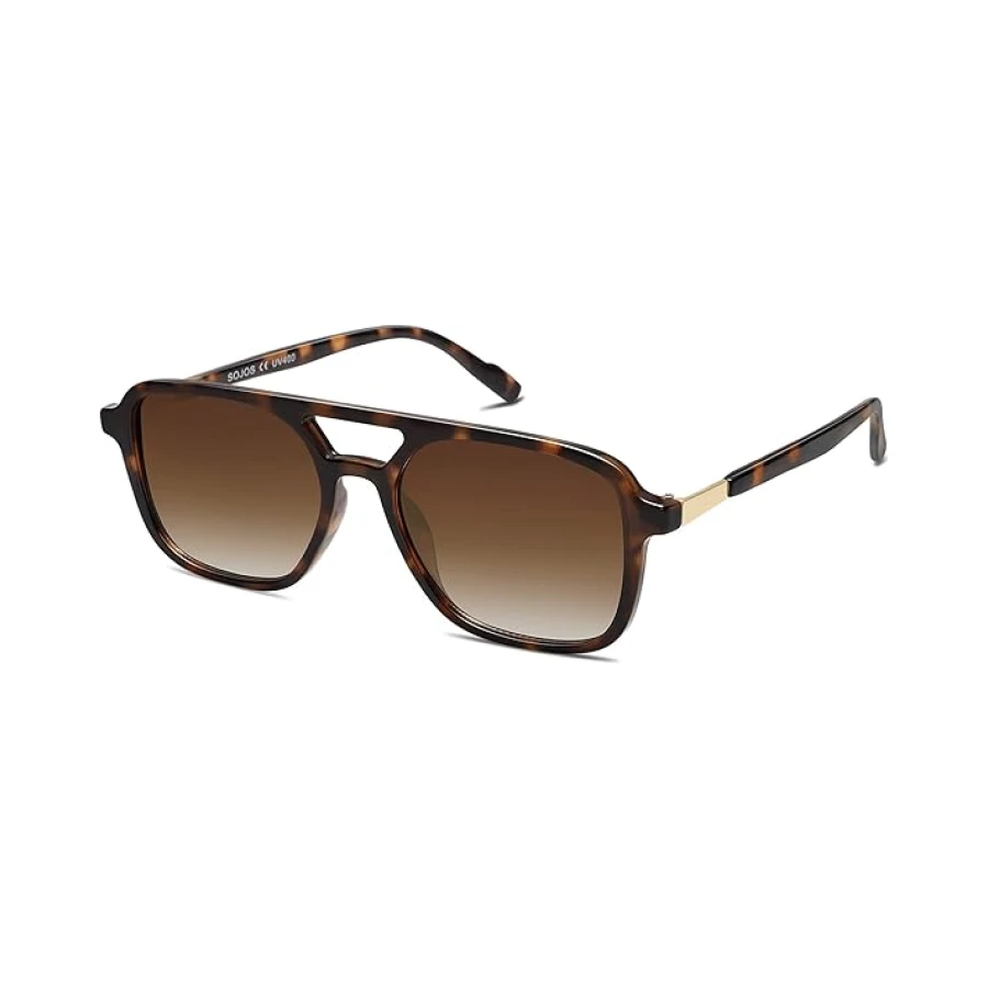 SOJOS Retro Aviator Sunglasses for Women Men,Trendy Rectangle Womens Mens Shades Sun Glasses SJ2202