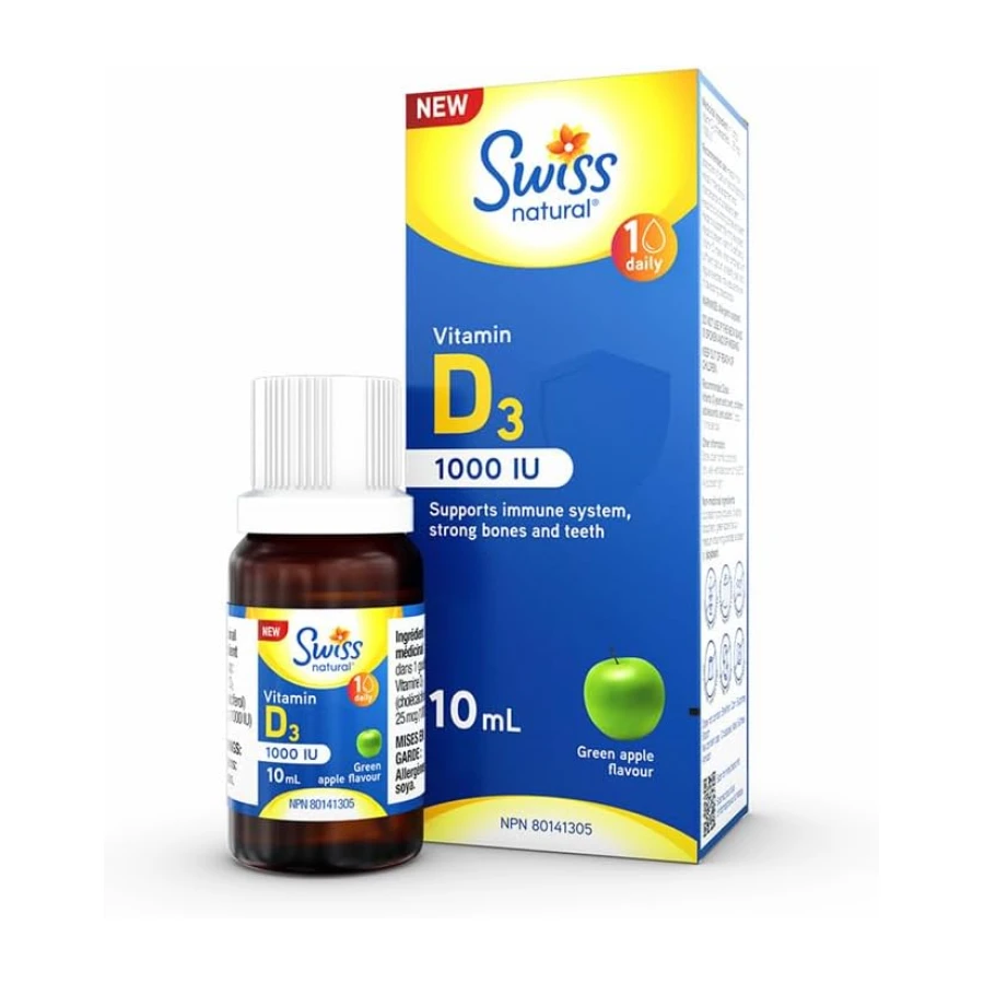 Swiss Natural Vitamin D3 Liquid Drops 1000 IU