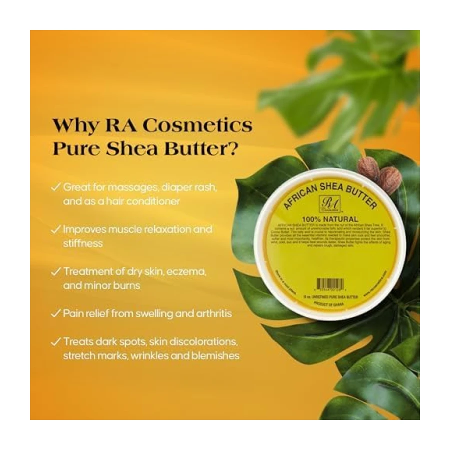 Ra Cosmetics African Shea Butter 100% Natural, 16 Oz