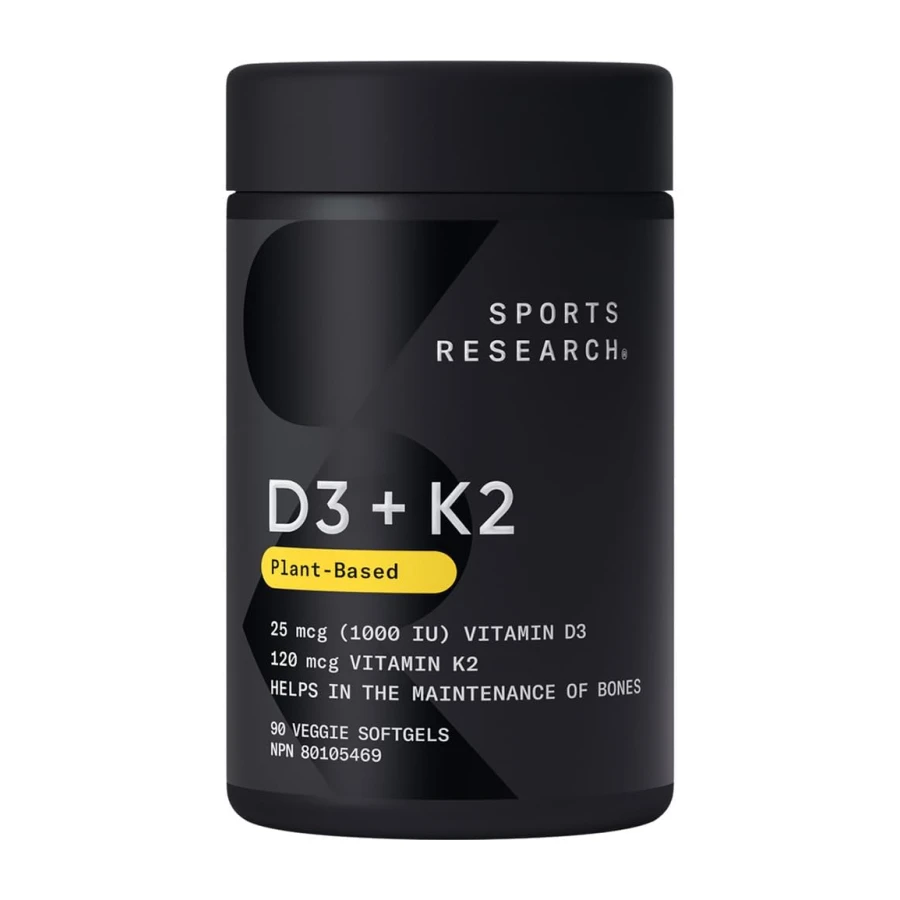 Sports Research® Vitamin D3 + K2 w/Coconut MCT Oil - Vegan Vitamin D 1000iu