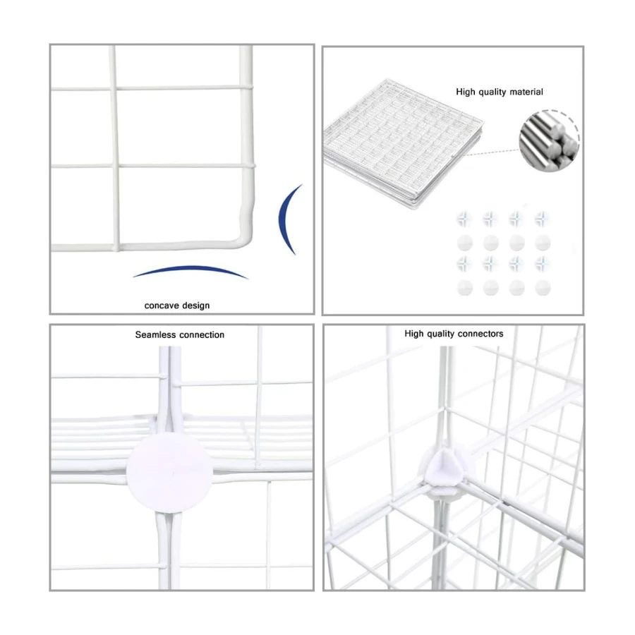 C&AHOME Wire Cube Storage, 6-Cube Storage Shelves Closet Organizer, White