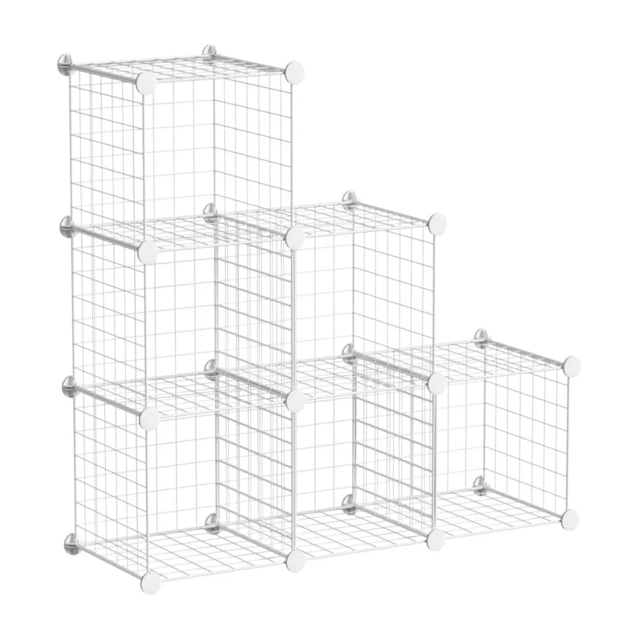C&AHOME Wire Cube Storage, 6-Cube Storage Shelves Closet Organizer, White