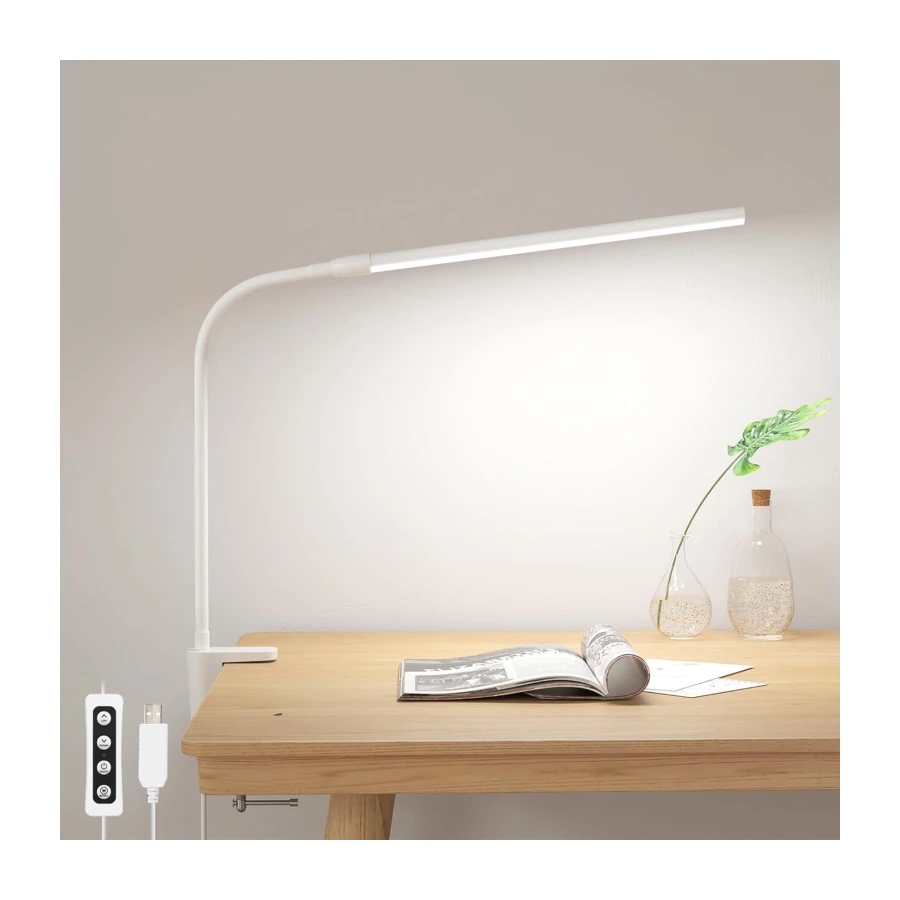 Lepro Small LED Desk Lamp with Clamp, USB Powered Clip on Light for Reading