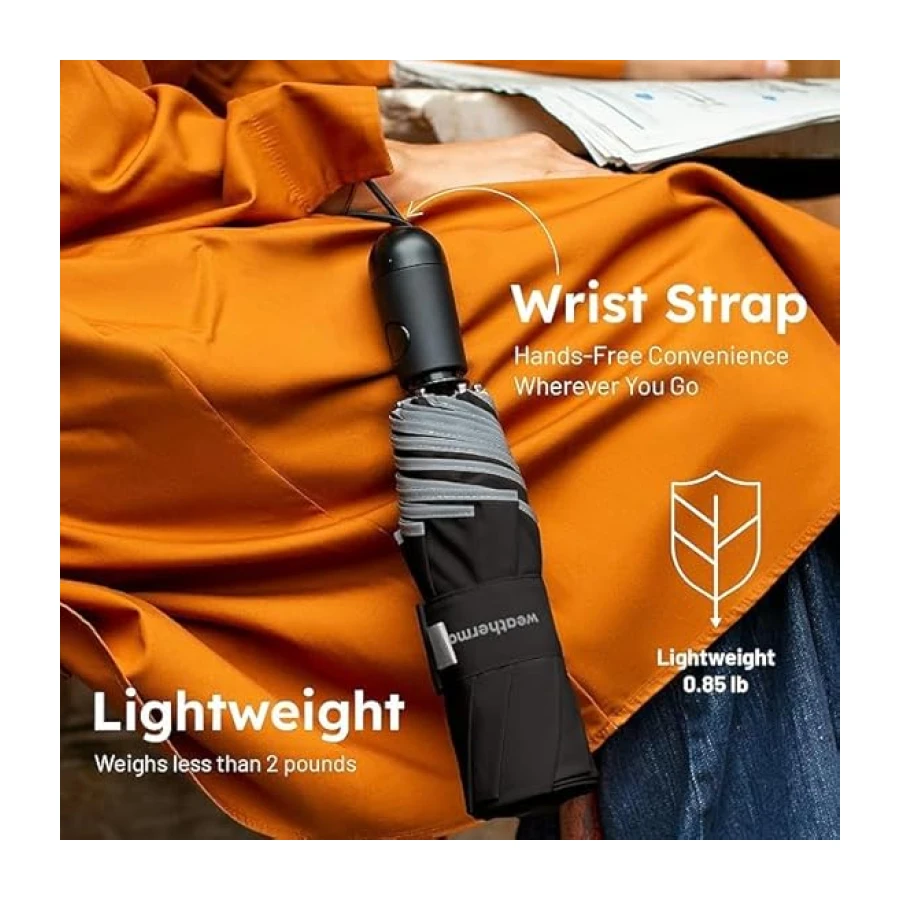Weatherman Umbrella - Premium Small Compact Mini Umbrella for Travel - Windproof Umbrella Resists Up to 45 MPH Winds