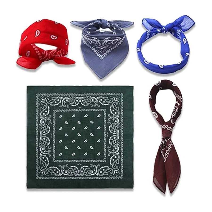 20Pcs Paisley Bandanas Cowboy Bandana Polyester Headbands Handkerchiefs Scarf