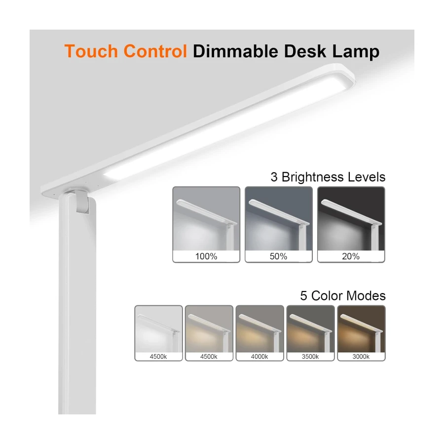 Whicow LED Desk Lamp Eye-Caring Table Lights