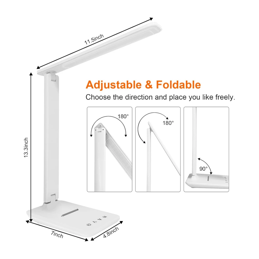 Whicow LED Desk Lamp Eye-Caring Table Lights
