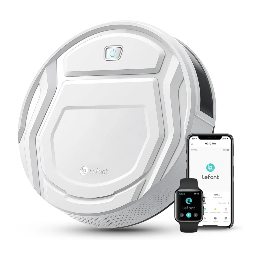 Lefant M210 Pro Robot Vacuum Cleaner, Strong Suction, Slim Design, Self-Charging Robotic Vacuum, Remote/App/Voice Control