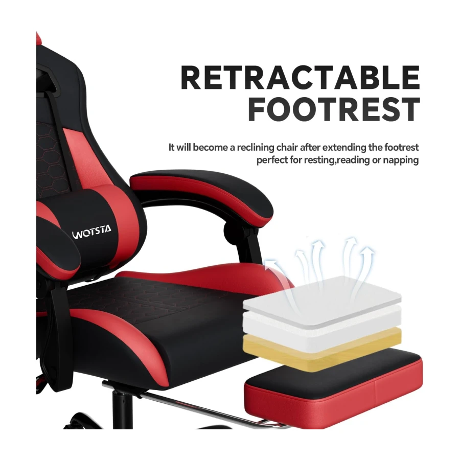 Gaming Chair with Footrest,High Back with Massage Reclining Computer Chair