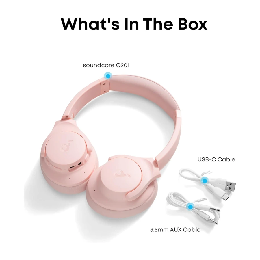 soundcore by Anker Q20i Hybrid Active Noise Cancelling Headphones | Wireless Over-Ear Bluetooth