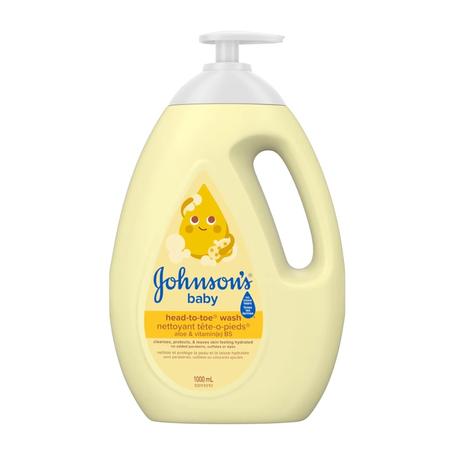 Johnson's Baby Head-to-Toe Tear Free Wash, Aloe Vera & Vitamin B5, 1000ml