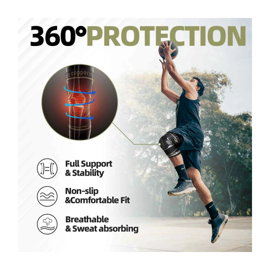 2 Pack Knee Brace with Straps for Women & Men, Knee Compression Sleeve for Running, Working Out