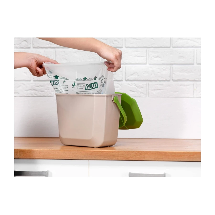 Glad 100% Compostable Bags - Small 10 Litres - Lemon scent 100 Compost Bags
