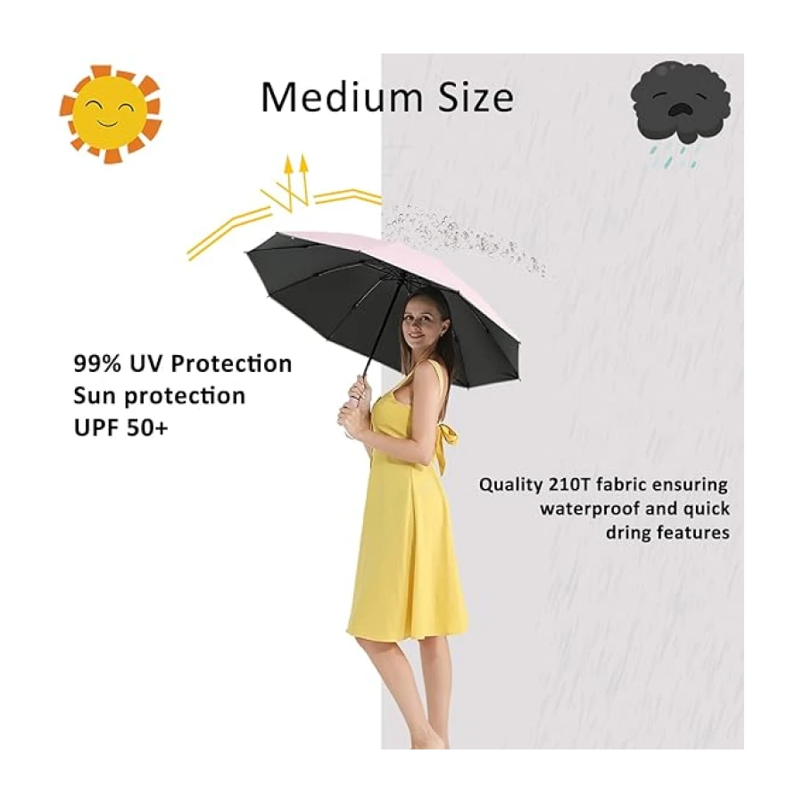 UV Umbrella Protection Sun Compact Windproof Reverse Umbrella’s for Rain-Automatic Folding Inverted Car Travel
