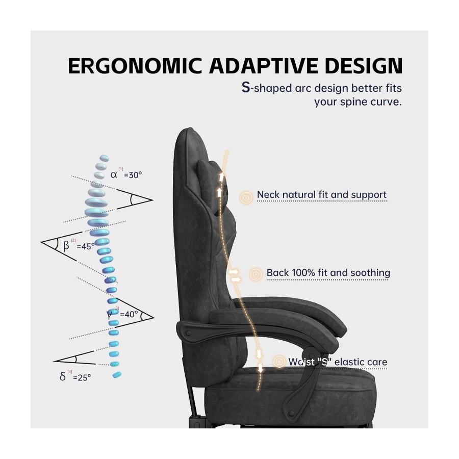 Gaming Chair for Adults, Ergonomic Gaming Chair, Computer Chair with Lumbar Support