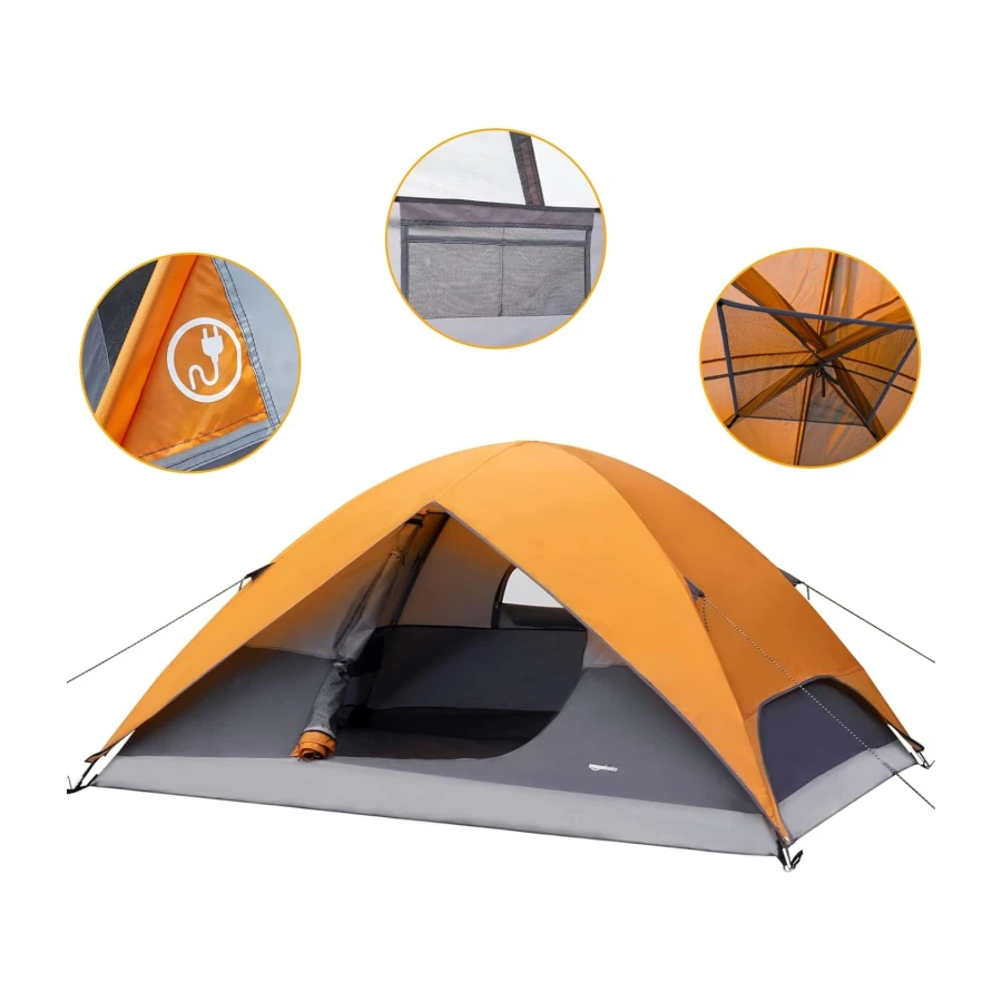 Amazon Basics Dome Camping Tent with Rainfly and Carry Bag