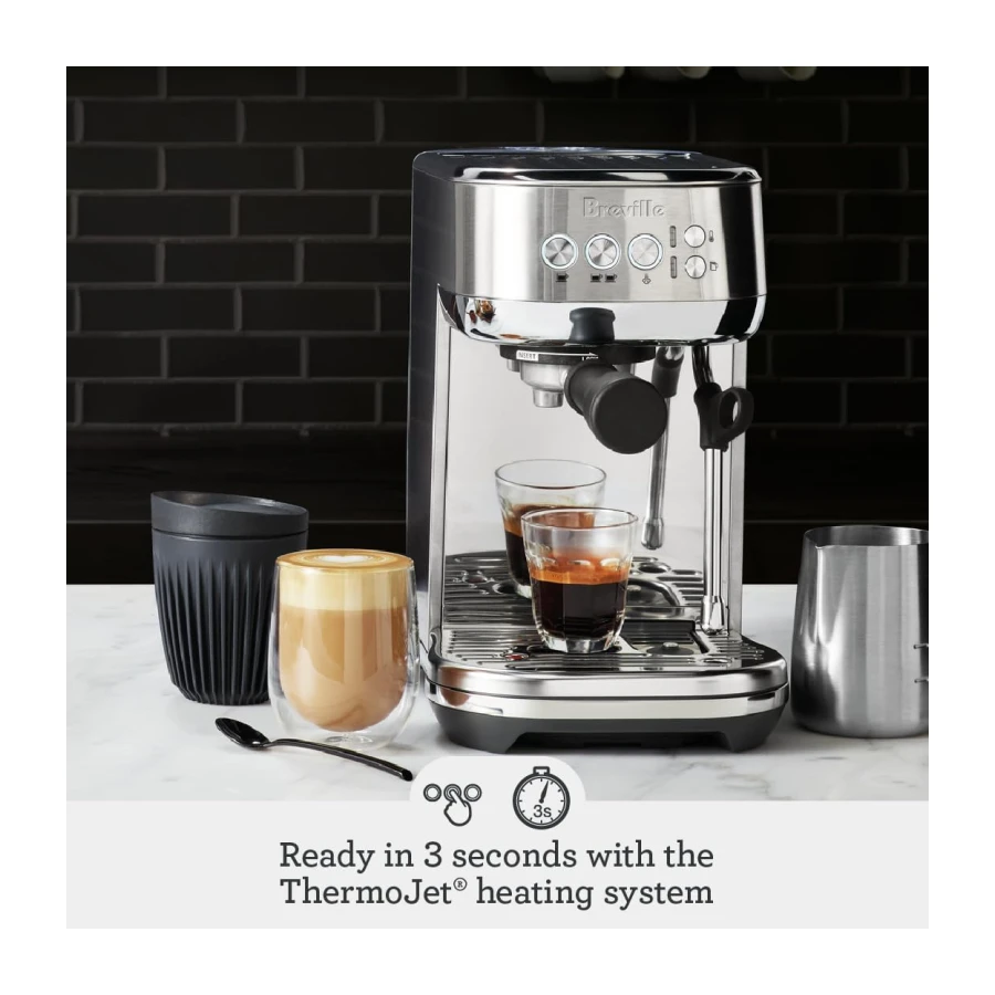 Breville BES500BSS Bambino Plus Espresso Machine, Brushed Stainless Steel