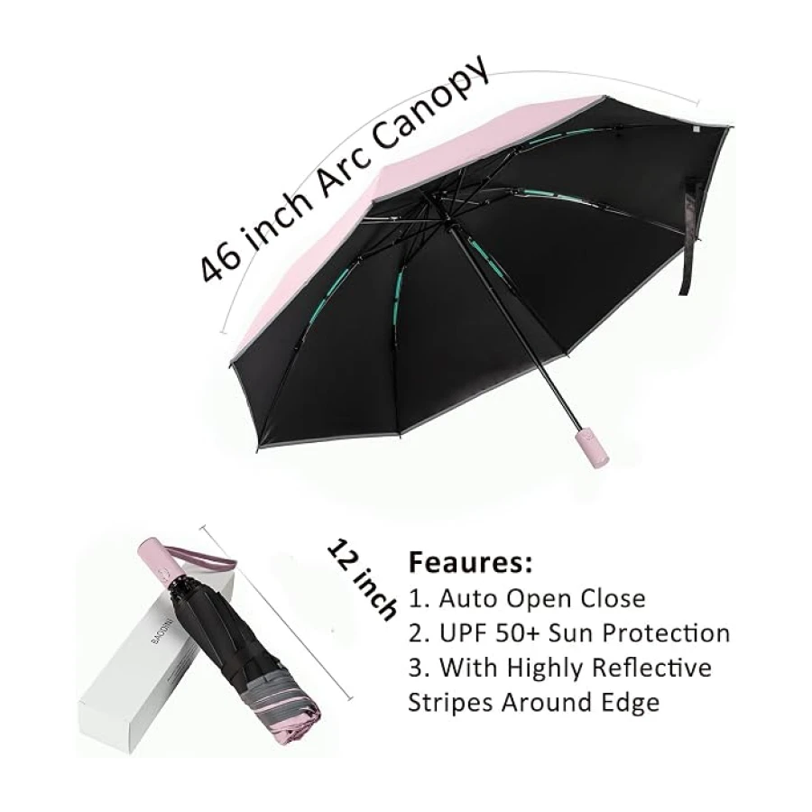 UV Umbrella Protection Sun Compact Windproof Reverse Umbrella’s for Rain-Automatic Folding Inverted Car Travel