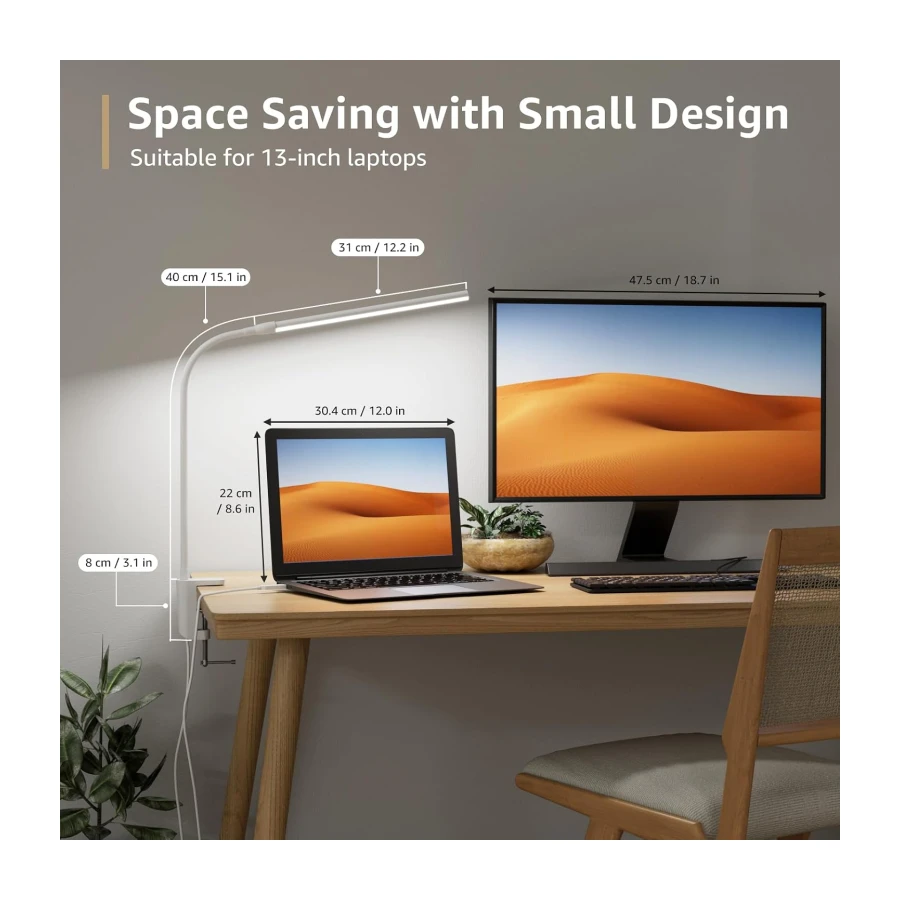 Lepro Small LED Desk Lamp with Clamp, USB Powered Clip on Light for Reading