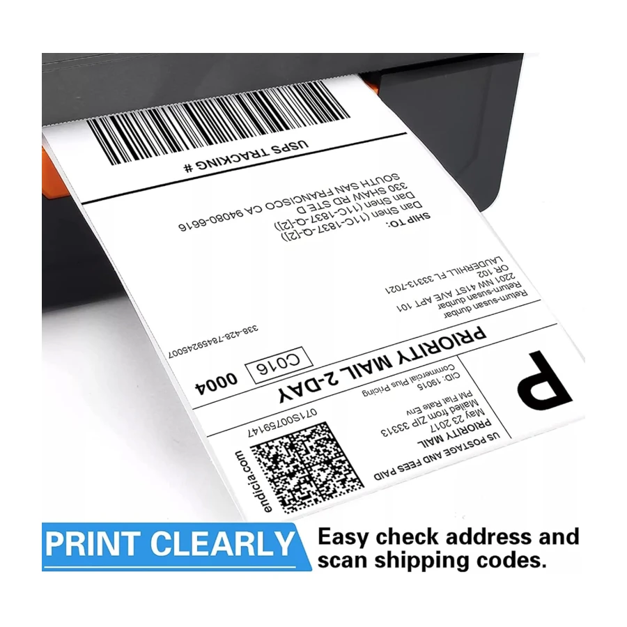 Thermal Labels, MPRT 4x6 Direct Thermal Shipping Label (Pack of 500 Fanfold Labels)