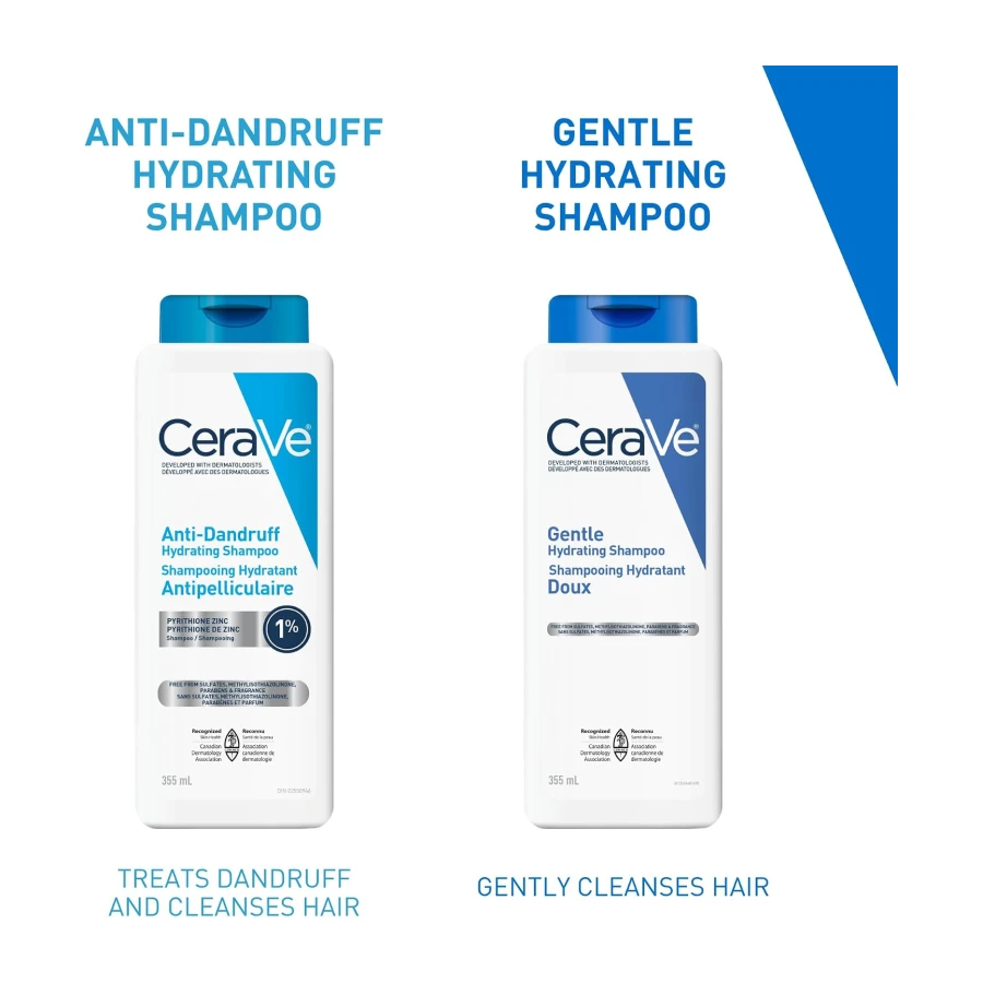 CeraVe Anti-Dandruff Hydrating Shampoo for Men & Women, Gently Cleanses Scalp & Hair While Reducing Flakes