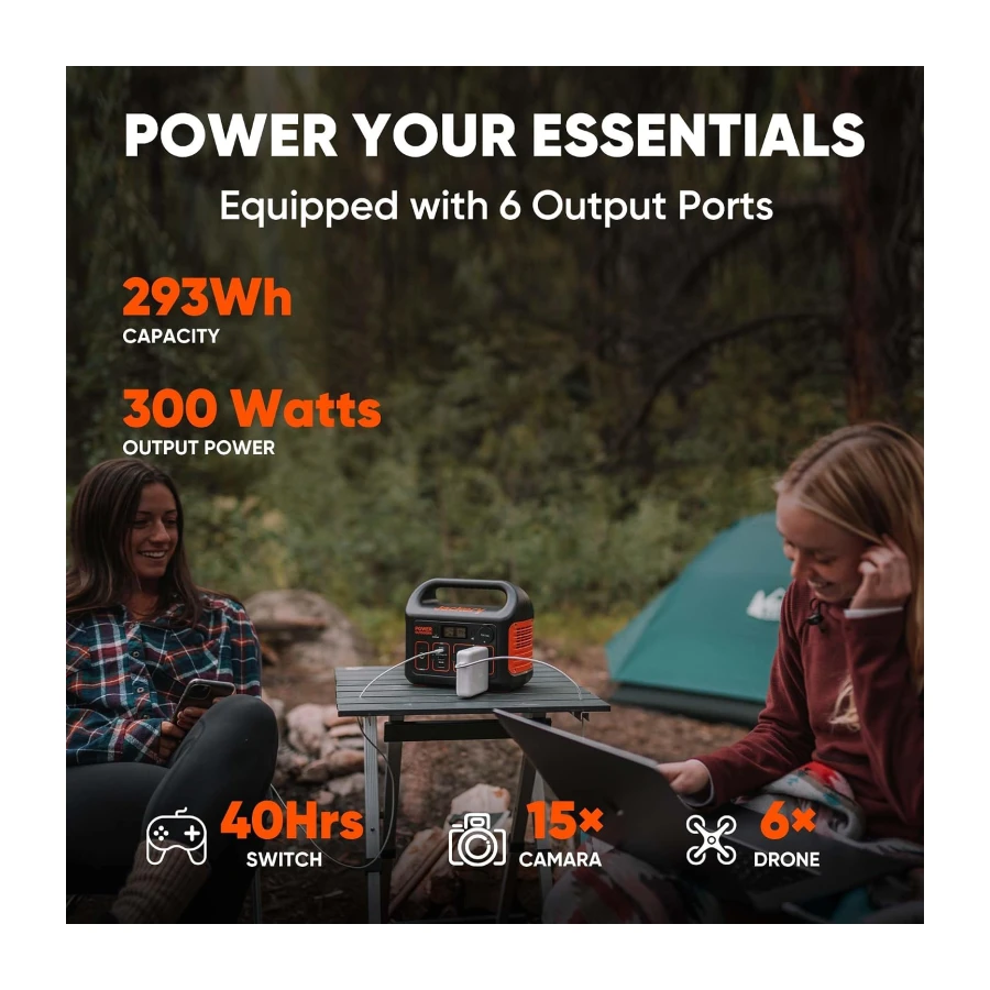 Jackery Portable Power Station Explorer 300, 292Wh Backup LiFePO4 Battery, Solar Generator for Outdoors Camping Travel Hunting Blackout (Solar Panel Optional)