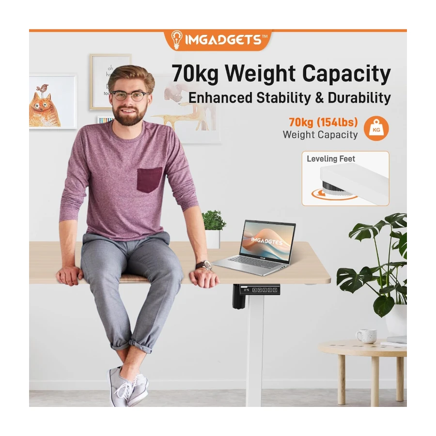 IMGadgets Electric Standing Desk 55x24 Inches Height Adjustable Desk