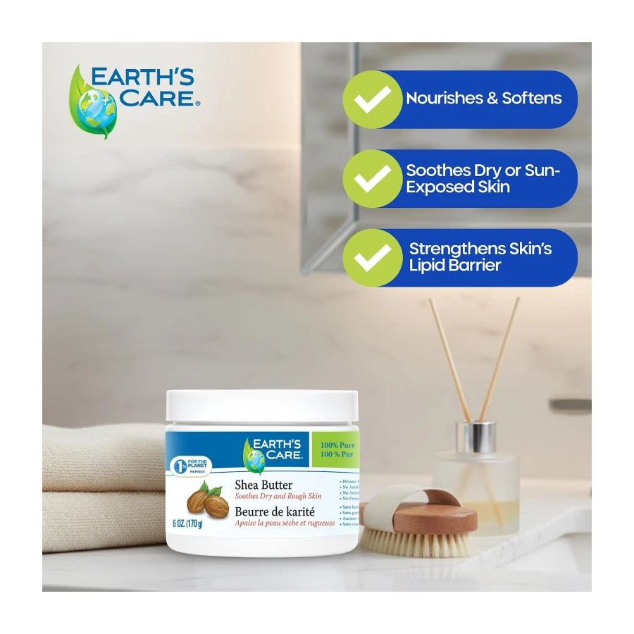 Earth’s Care Shea Butter,100% Pure African Shea Butter for Body, Hair, Lips & DIY Skincare