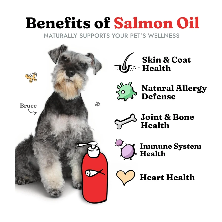 Salmon Oil for Dogs 237 mL, Healthy Skin & Coat Liquid Fish Omega 3 DHA EPA