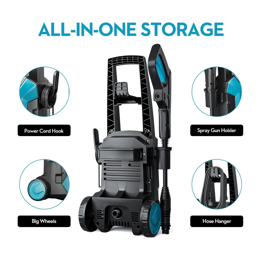 Electric Pressure Washer 4000PSI High Pressure Washer with 23ft Outlet Hose and Adjustable Nozzle, 2.6GPM Power Washer with Soap Cannon for Car, House, Patio Cleaning
