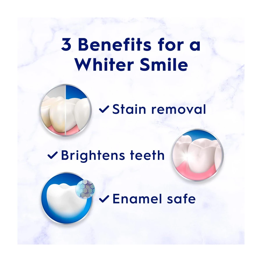 Crest 3D White Advanced Teeth Whitening Toothpaste, Radiant Mint, 4 Count (Pack of 1), 280 mL Total (70 mL each)
