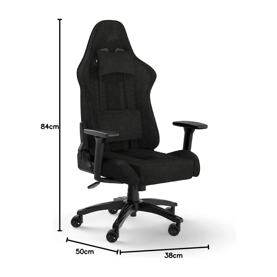 Corsair TC100 Relaxed Gaming Chair - Fabric - Racing-Inspired Design - Lumbar Pillow