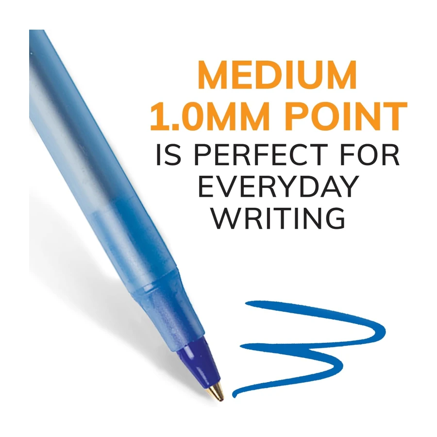 BIC Round Stic Extra Life Ballpoint Pens, Medium Point (1.0 mm)