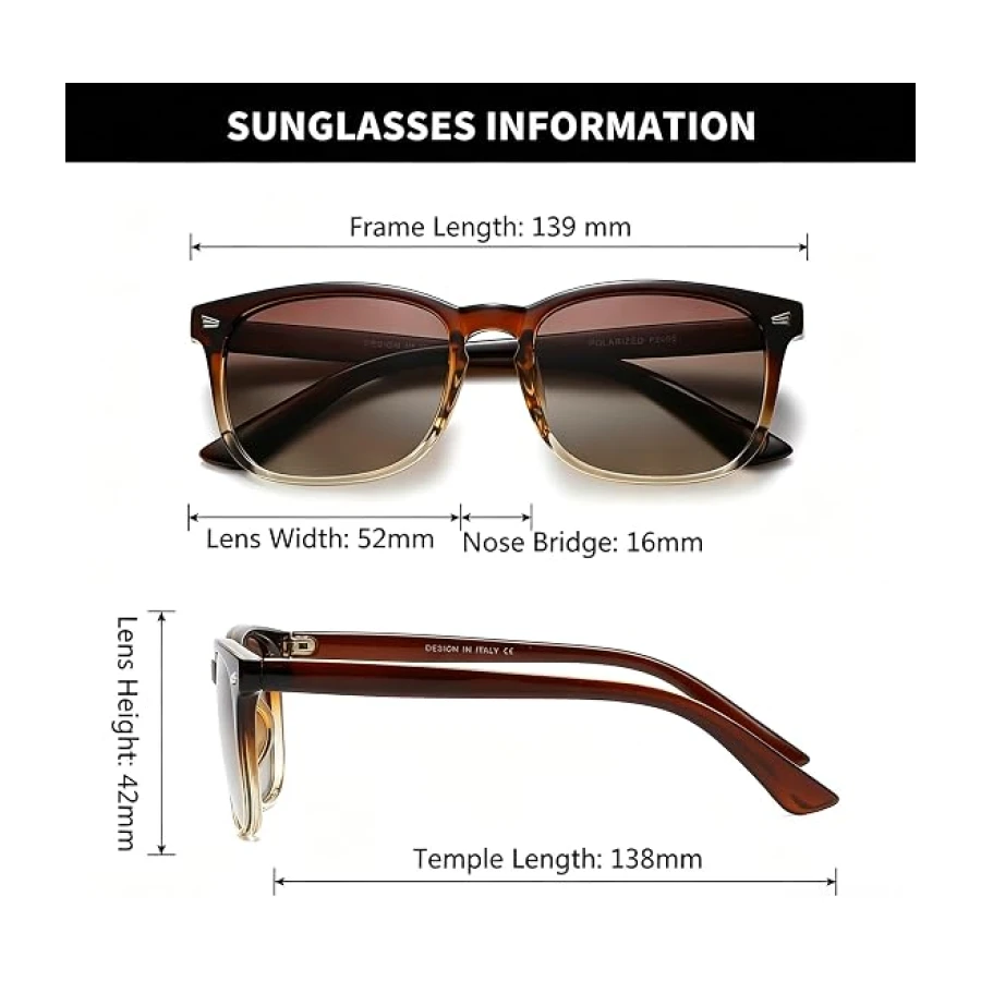 DUSHINE Polarized Sunglasses for Women Classic Retro Style UV400 Protection