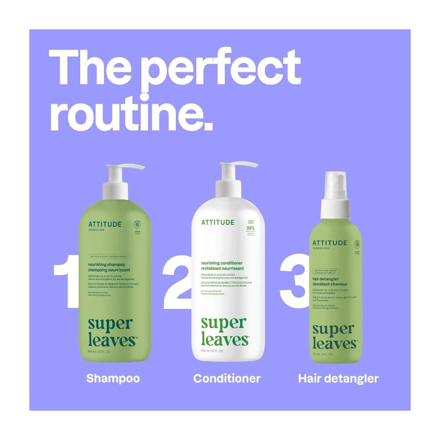 ATTITUDE Nourishing Hair Shampoo, Made in Canada, EWG Verified, For Dry and Damaged Hair