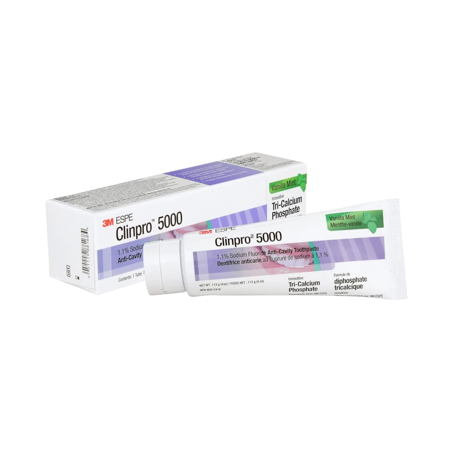 3M Clinpro 5000 Anti-Cavity Toothpaste, 1.1% Sodium Fluoride, Vanilla Mint Flavour