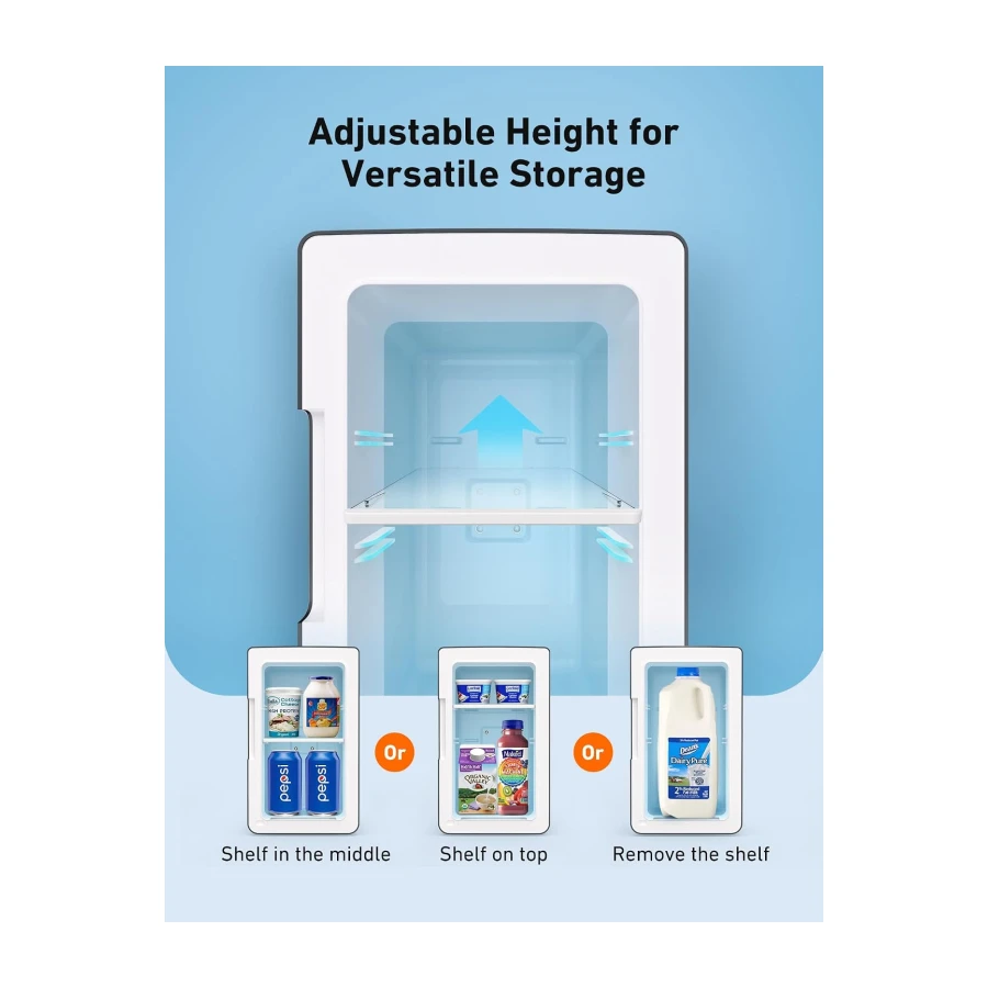 AstroAI Mini Fridge 2.0 Gen, 6 Liter/8 Cans Makeup Skincare Small Fridge 110V AC/ 12V DC Portable Thermoelectric Cooler and Warmer Little Tiny Fridge for Bedroom, Cosmetics,Car (Dark Grey)