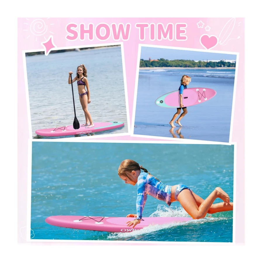 Kids Stand Up Paddle Board with Inflatable SUP Accessories, Non-Slip Comfort Deck Inflatable Paddle Board for Kid, Durable, Lightweight Fin for Youth & Kids