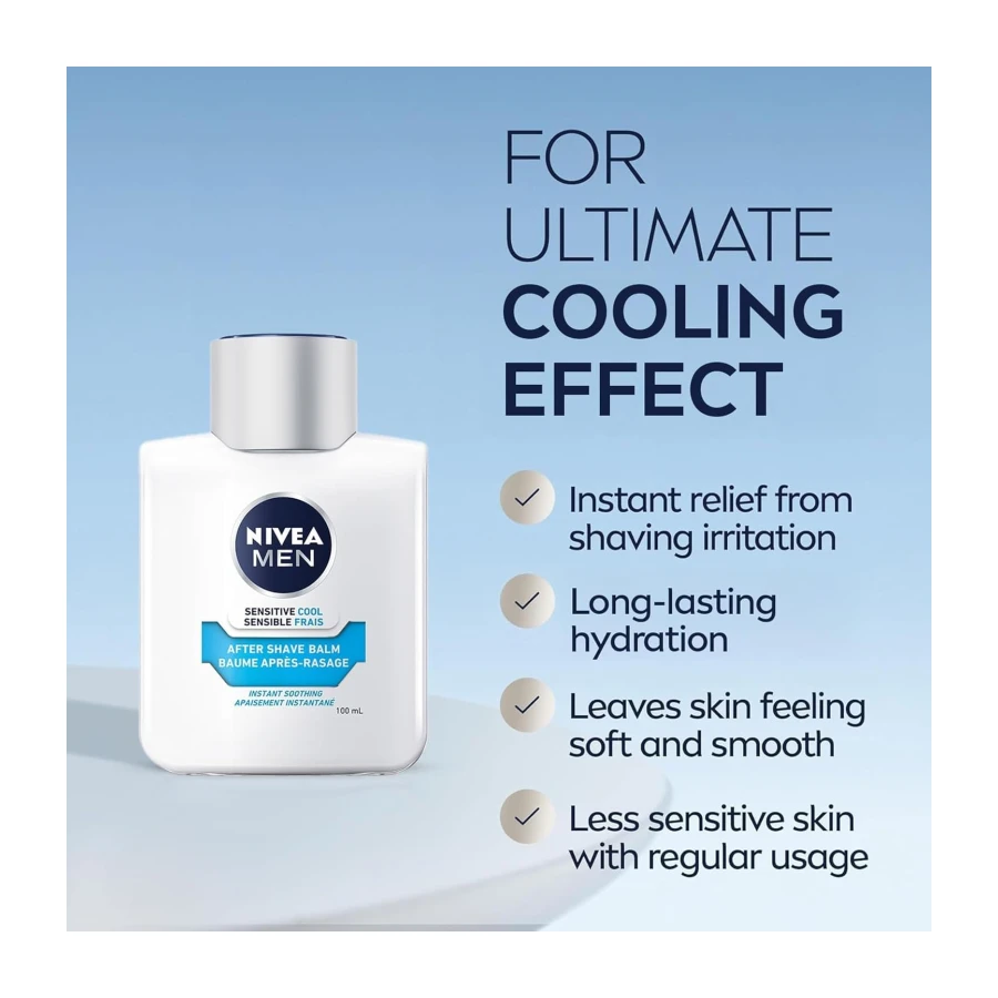 NIVEA MEN Sensitive Cooling After Shave Balm for Men, 100mL Bottle