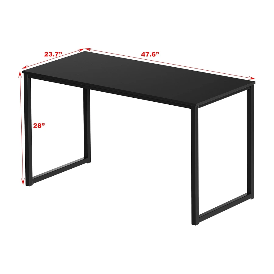 SHW Mission 48-Inch Home Office Computer Desk, Black | 122 x 60 cm