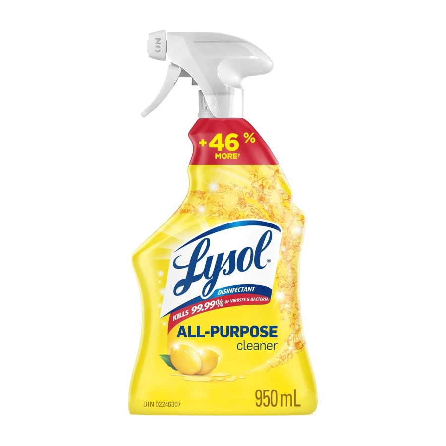 Lysol All Purpose Cleaner Trigger Spray, Lemon Scent, 950 mL | Grease Fighting, Multi Surface Cleaner, Removes Soap Scum