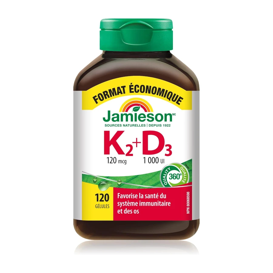 Jamieson K2D3 Value Size, 120 Softgels, MK-7 Formula