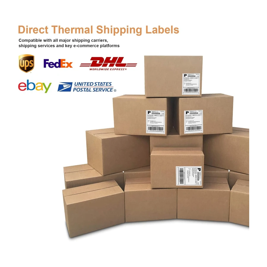 4x6 Thermal Labels - Fanfold Direct Thermal Labels with Perforations for Thermal Printer