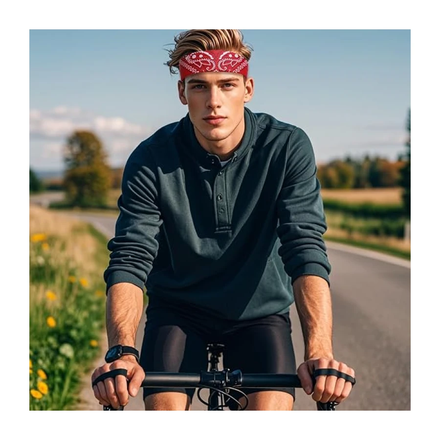 Pistha Bandanas for Women Men Cowboy Bandana Handkerchief Headband Face Mask