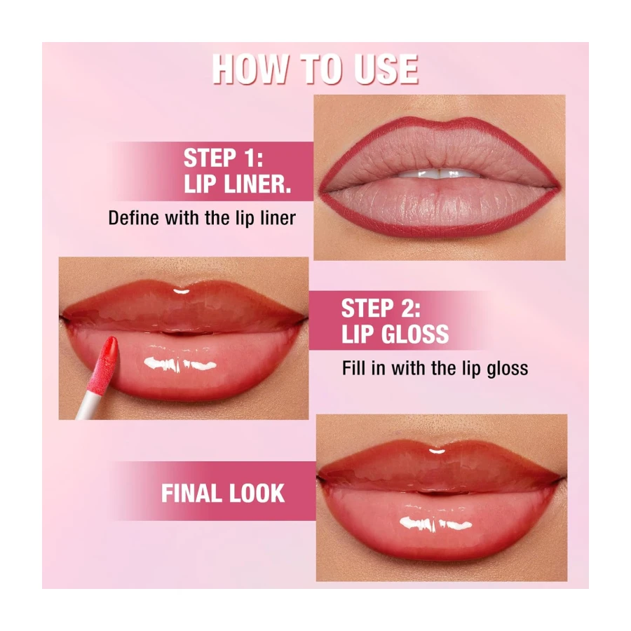 Matte Lip Liner Lip Oil Set, Lip Makeup Set Natural Smooth