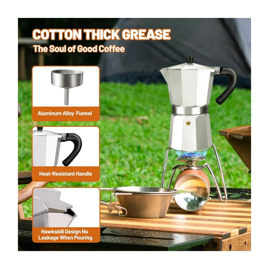 3 Cup Aluminum Espresso Stovetop Moka Pot Express Coffee Maker
